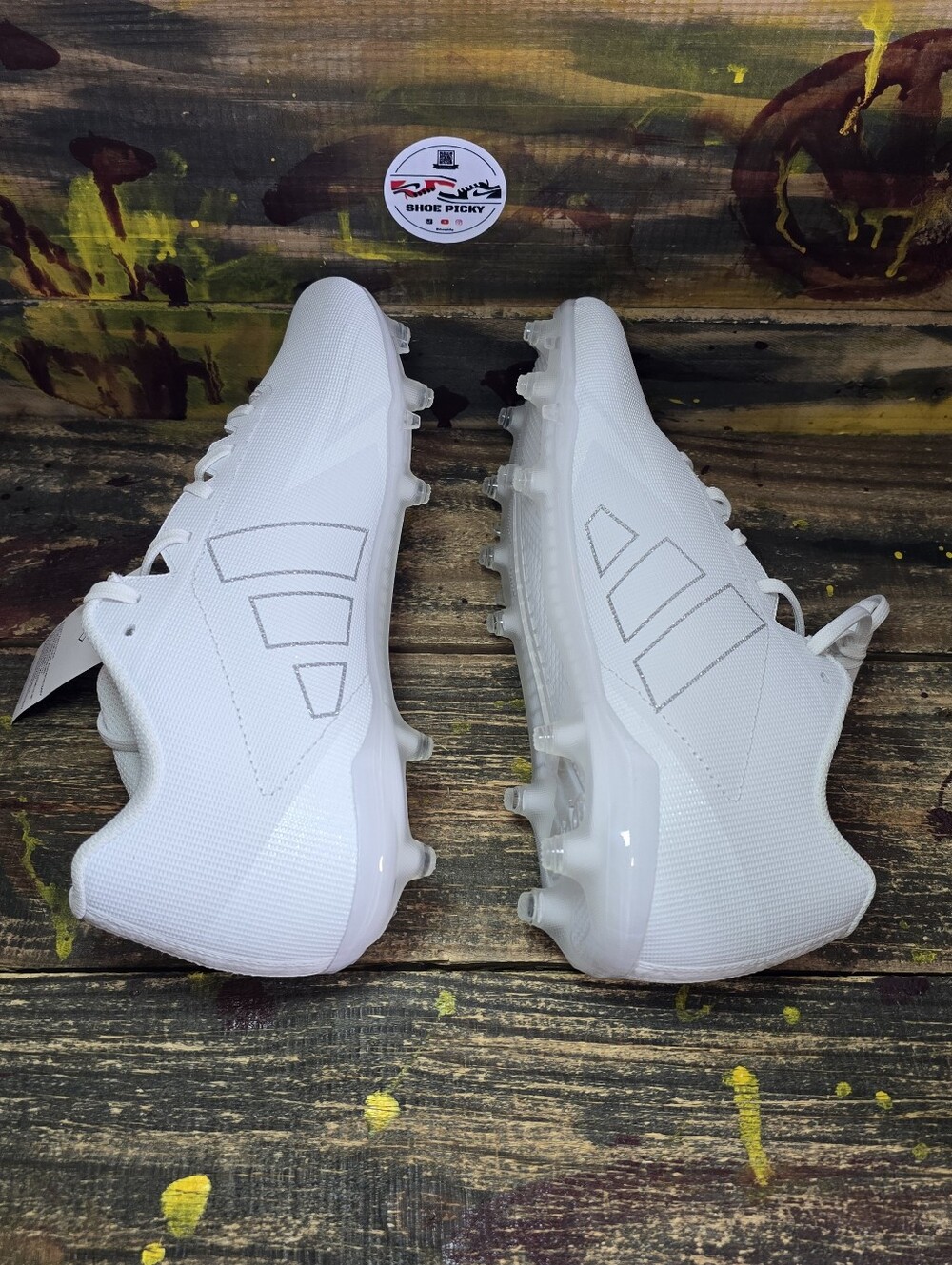 NEW Adidas Men's Sz 10.5 Adizero Electric 2 White Silver Football Cleats IF1903 - Picture 4 of 8